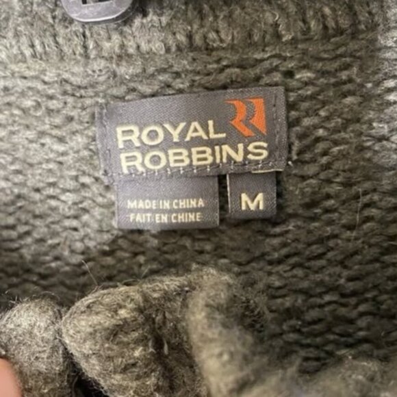 Royal Robbins M Wool-Blend Zip Cardigan Jacket Grandpa Sweater Vintage - Picture 5 of 8